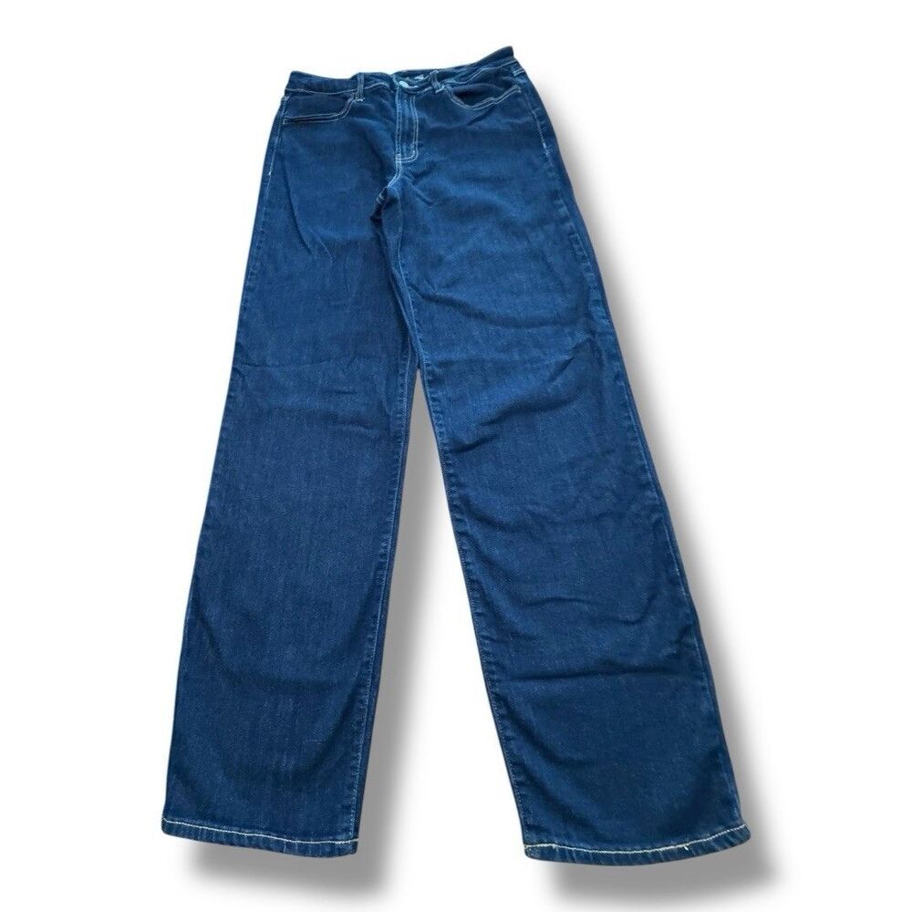 Old Navy High Rise Loose Straight Leg Denim Blue Stretch Pants Women’s Size 12T